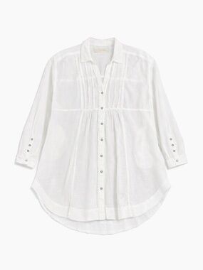 Free People We The Free White Gauze Tunic Shirt Dress Boho Medium Beach